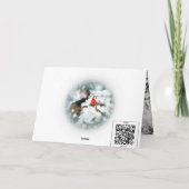 冬の赤いカボース、クリスマスカード、列車 シーズンカード (裏面)