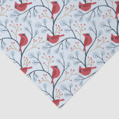 冬の赤いカーディナル鳥 薄葉紙 (詳細)