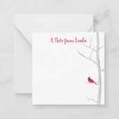 冬の赤いカーディナル エレガントなラスティック ナチュラル カスタム ノートカード (正面)