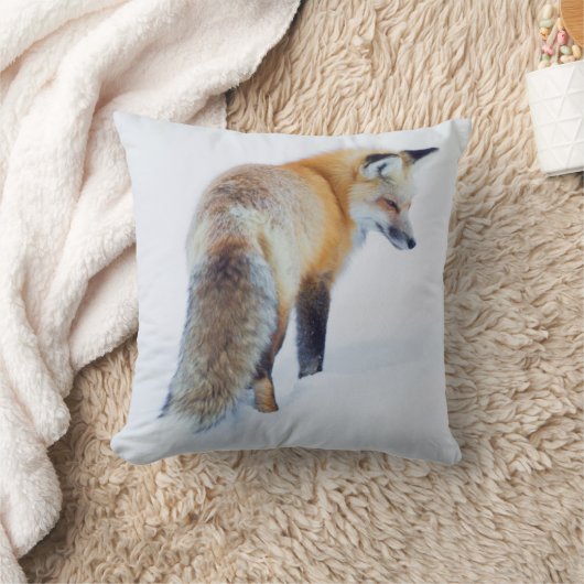 冬の赤いキツネ クッション (ブランケット)
