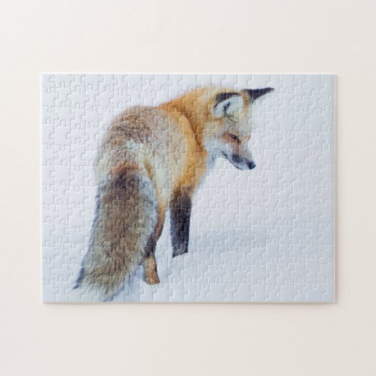 冬の赤いキツネ ジグソーパズル (横)
