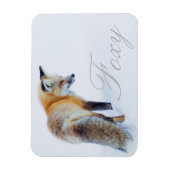 冬の赤いキツネ マグネット (縦)