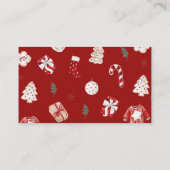 冬の赤いクリスマスの赤ちゃんシャワーベビー エンクロージャーカード (裏面)