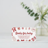 冬の赤いクリスマスの赤ちゃんシャワーベビー エンクロージャーカード (スタンド正面)