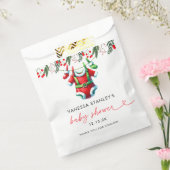 冬の赤いクリスマスサンタ赤ちゃんシャワー フェイバーバッグ (封をした状態)