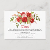 冬の赤いバラと緑のディテール エンクロージャーカード (正面)