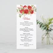 冬の赤いバラ、果実、茎、緑結婚の メニュー (スタンド正面)