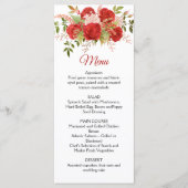 冬の赤いバラ、果実、茎、緑結婚の メニュー (正面)