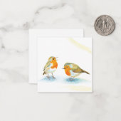 冬の赤いロビンたち ノートカード (正面/裏面インサイチュ)