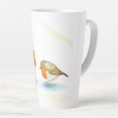 冬の赤いロビンス カフェラテマグ (右アングル)