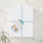 冬の赤いロビンス ギフトタグ (より糸付き)