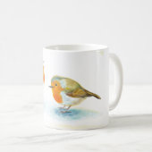 冬の赤いロビンス コーヒーマグカップ (正面右)