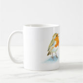 冬の赤いロビンス コーヒーマグカップ (左)