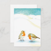 冬の赤いロビンス サンキューカード (正面/裏面)