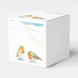 冬の赤いロビンス フェイバーボックス