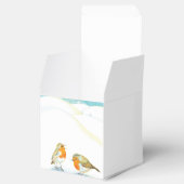 冬の赤いロビンス フェイバーボックス (オープン)