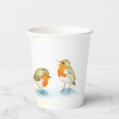 冬の赤いロビンス 紙コップ (裏面)