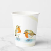 冬の赤いロビンス 紙コップ (正面)