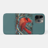 冬の赤い実と可愛いショウジョウコウカチョウ Case-Mate iPhoneケース (裏面(横))