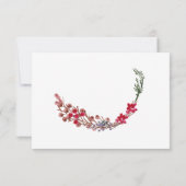 冬の赤い実の写真と楽しいクリスマスカード 招待状 (裏面)