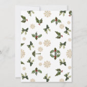 冬の赤い弓のナツクラッカーバレエ赤ちゃんシャワー雪 招待状 (裏面)