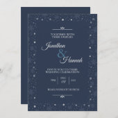 冬の赤い果実のクリスマスクリ結婚スマス 招待状 (正面/裏面)