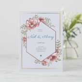 冬の赤い果実のクリスマスクリ結婚スマス 招待状 (スタンド正面)