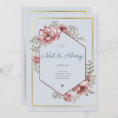 冬の赤い果実のクリスマスクリ結婚スマス 招待状 (正面/裏面)