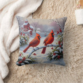 冬の赤い深紅色 クッション (ブランケット)