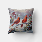 冬の赤い深紅色 クッション (裏面)