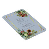 冬の赤い漿果の松の結婚球果 マグネット (右側)