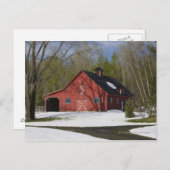 冬の赤い納屋 ポストカード (正面/裏面)
