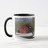 冬の赤い納屋 マグカップ (左)