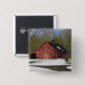 冬の赤い納屋 缶バッジ (正面&裏面)
