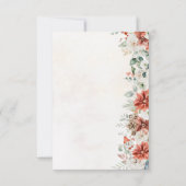 冬の赤い緑のピネコーンウェディングRSVPカード 出欠カード (裏面)