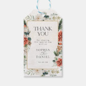 冬の赤い緑のピネコーンサンキューギフトラベル ギフトタグ (正面)