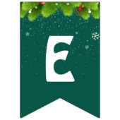 冬の赤い緑メリークリスマスパーティー バンティングフラッグ (第3の旗)