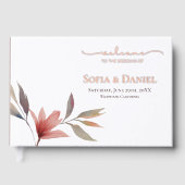 冬の赤い花の水の色結婚の ゲストブック (正面)