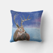 冬の赤い鹿 クッション (裏面)