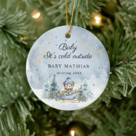 冬の赤ちゃんお披露目ギフトに「Baby It's Cold Outside」 セラミックオーナメント