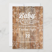 冬の赤ちゃんが木素朴に雪を降らす 招待状 (正面)