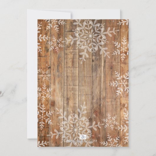 冬の赤ちゃんが木素朴に雪を降らす 招待状 (裏面)