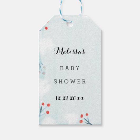 冬の赤ちゃんシャワーありがとう好意ギフトラベル ギフトタグ (正面)