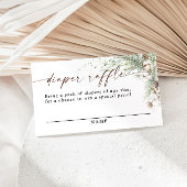 冬の赤ちゃんシャワーおむつラッフルカード エンクロージャーカード