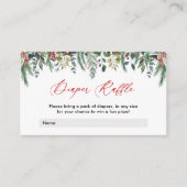 冬の赤ちゃんシャワーおむつラッフルカード エンクロージャーカード (正面)