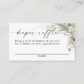 冬の赤ちゃんシャワーおむつラッフルカード エンクロージャーカード (正面)