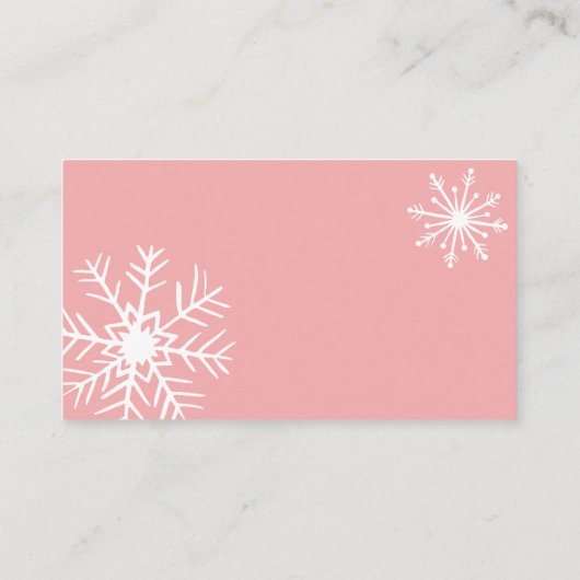 冬の赤ちゃんシャワーおむつラッフルカード エンクロージャーカード (裏面)