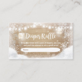 冬の赤ちゃんシャワーおむつラッフルカー素朴ド雪 エンクロージャーカード