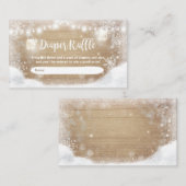 冬の赤ちゃんシャワーおむつラッフルカー素朴ド雪 エンクロージャーカード (正面/裏面)