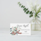 冬の赤ちゃんシャワーおむつラッフルチケット囲い エンクロージャーカード (スタンド正面)